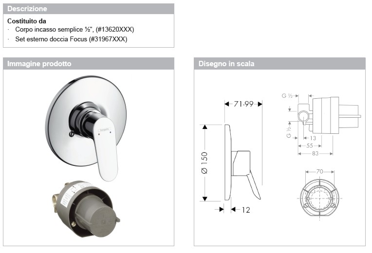 FOCUS INC.DOCCIA S/D CROMO