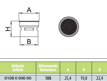 CARTUCCIA X VASCA 28X1 H21