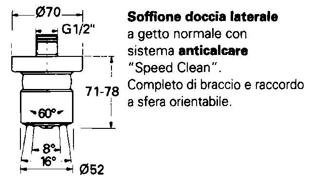 SOFFIONE DOCCETTA LATERALE