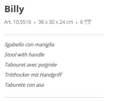 SGABELLINO BILLY 36X30X24 