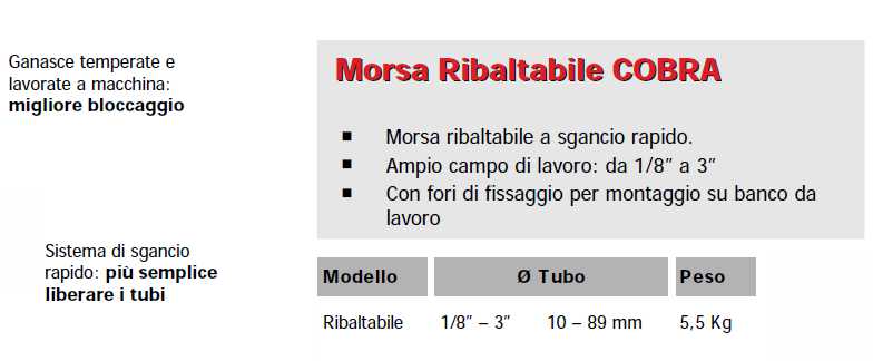 MORSA RIBALTABILE 1/8-3"  