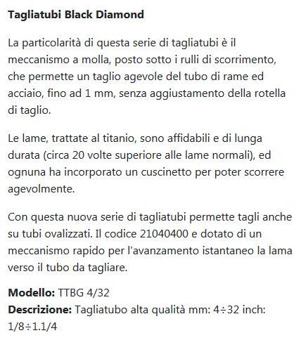 TAGLIAT BLACK DIAM diametro 4-32  