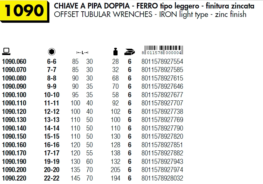 CHIAVE PIPA DOPP 8        
