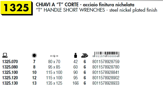 CHIAVE A T CORTA ESAG  7  