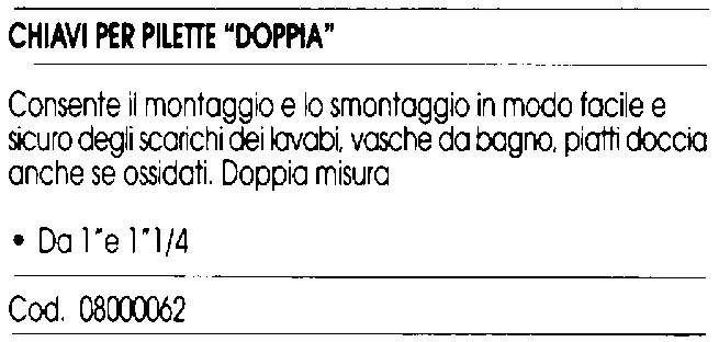 CHIAVE x PILETTE DOPPIA M.