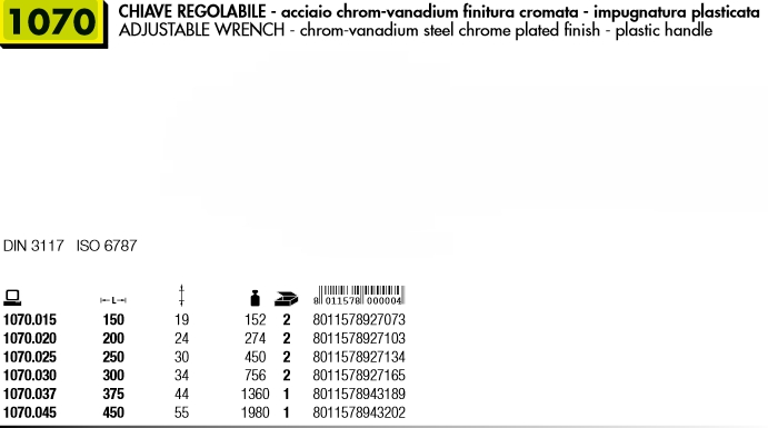 CHIAVE REGOLABILE RUL.150 