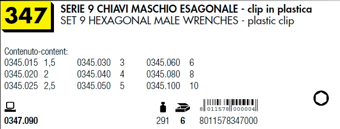 SERIE 9 CHIAVI ESAG.CLI.PL