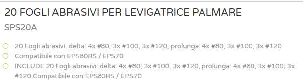 FOGLI X LEVIGATR. SPS20A  