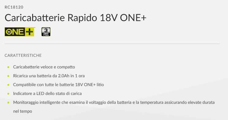 CARICAB COMPAT 18V RC18120