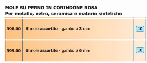 MOLE ASSORTITE diametro 3mm 5PZ   