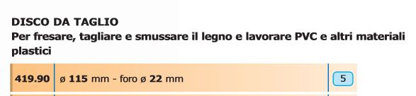 DISCO TAGLIO LEG/PVC diametro 115 