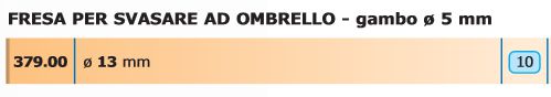 FRESA AD OMBRELLO diametro 13mm   