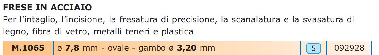 FRESA OVALE diametro 7,8 GAMBO 3,2