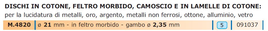 DISCO diametro 21 FELTRO GAMBO 2,3