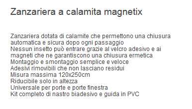 ZANZARIERA MAGNET 120x250B