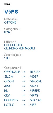 CHIAVE V5PS | VI087       