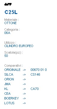 CHIAVE C25L | CS146       