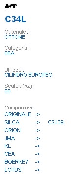CHIAVE C34L | CS139       