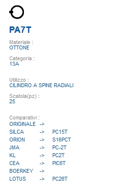 CHIAVE PA7T | PC15T       