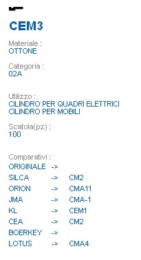 CHIAVE CEM3 | CM2         