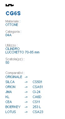 CHIAVE CG6S | CS501       