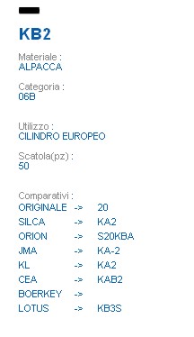 CHIAVE KB2 | KA2          
