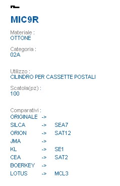 CHIAVE MIC9R | SEA7       