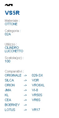 CHIAVE VS5R | VI3R        