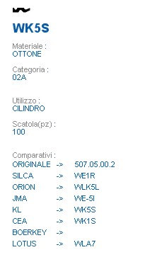 CHIAVE WK5S | WE1R        