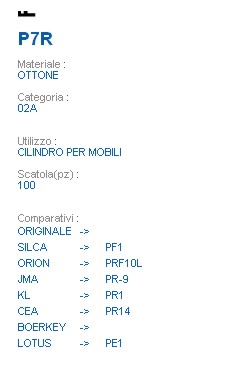 CHIAVE P7R | PF1          