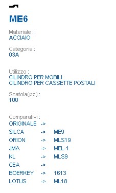 CHIAVE ME6 | ME9          