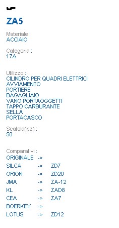 CHIAVE ZA5 | ZD7          