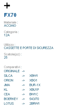 CHIAVE FX70 | XBW1        