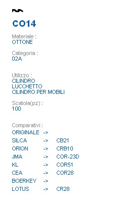 CHIAVE CO14 | CB21        