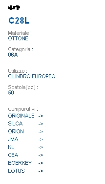 CHIAVE NAZ. C28L          