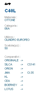 CHIAVE C40L | CS141       