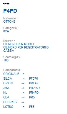 CHIAVE P4PD | PF070       
