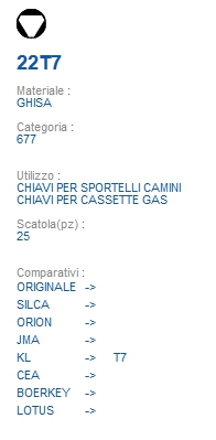 CHIAVE 22T7 | T7          