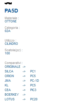 CHIAVE PA5D | PC1         