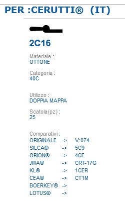 CHIAVE 2C16 | 5C9         