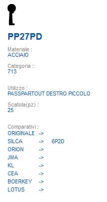 CHIAVE PP27PD | 6P2D      