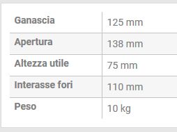 MORSA ACCIAIO APERT 138 MM