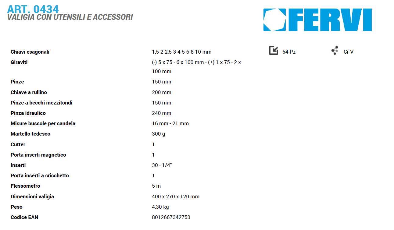 VALIG C/UTENS+ACCESSORI   