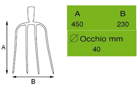 FORCA 4 DENTI ORO         