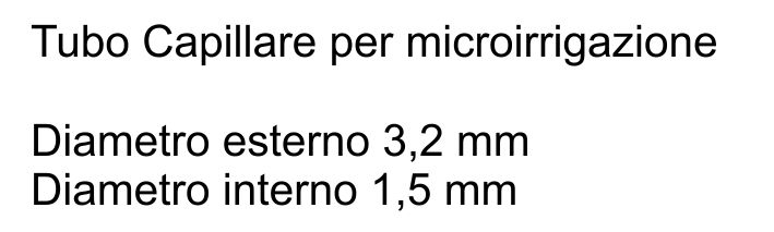 TUBO CAPILL diametro 3,2X1,5 100CM