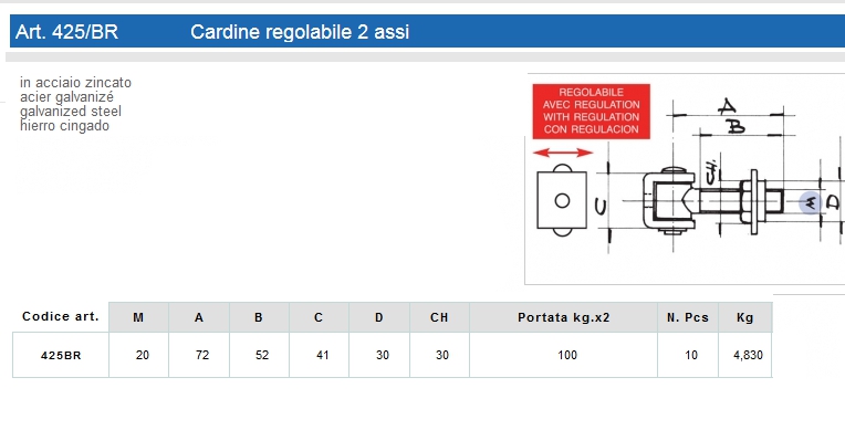 CARDINE REG 2 ASSI R/D M20