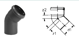 CURVA PLAST diametro  90 45?      