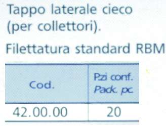 TAPPO CIECO LATERALE      
