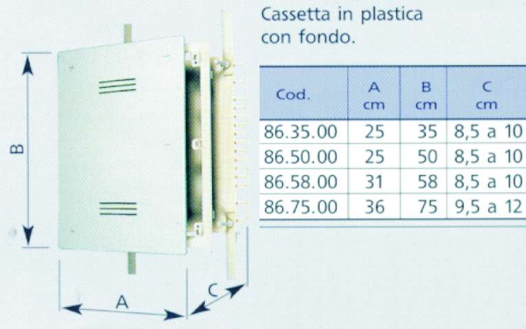 CASSETTA CON FONDO  36x75 