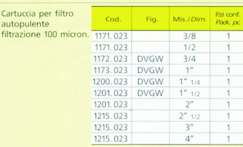 CARTUCCIA X FILT/A 3/8-1/2